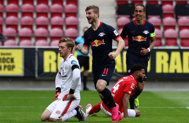 Hattrick Timo Werner antar RB Leipzig lumat Mainz 5-0